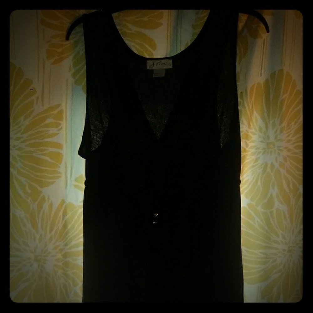 J. VALDI Women's Swim Dress Cover-up Black Medium